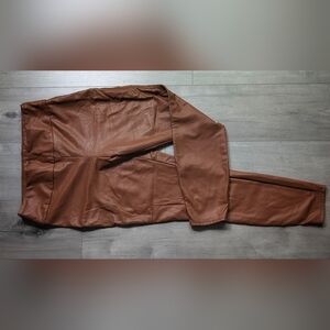 Signature Reitmans Brown Faux Leather Pants Sz14